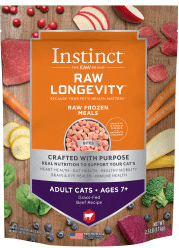 Instinct Raw Longevity Frozen Bites Grass-Fed Beef Recipe For Adults 7+
